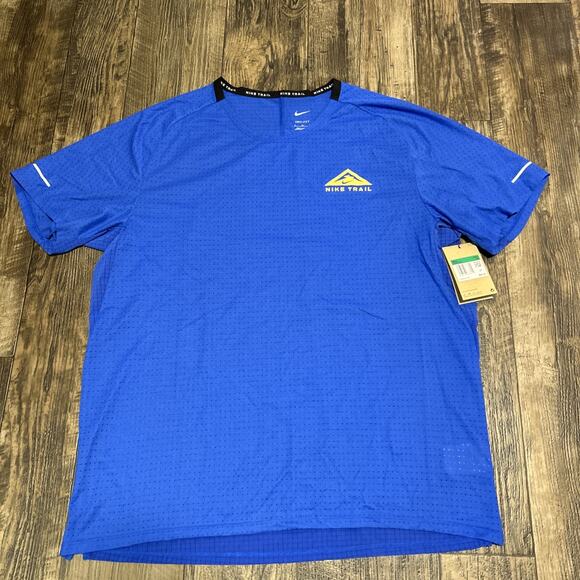 Nike Trail Solar Chase Blue Dri-FIT Shirt Men’s XL Running/Hiking DV9305-405 New - Picture 1 of 7